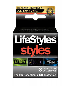 Preservativos LifeStyles Sin Latex - Pack de 3 Estilos Sensibles