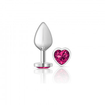 Plug Metálico Mediano con Corazón Rosa – Small