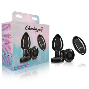 Plug Vibrador de Metal Negro - Cheeky Charms