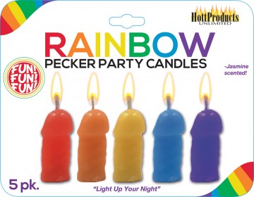 Velas de Fiesta Rainbow Pecker - 5 Pack
