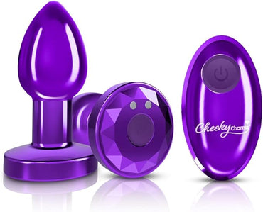 Plug de Metal Vibrador con Control Remoto Purpura - Cheeky Charms