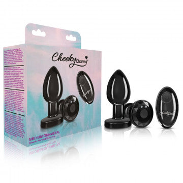 Plug Vibrador de Metal Negro - Cheeky Charms