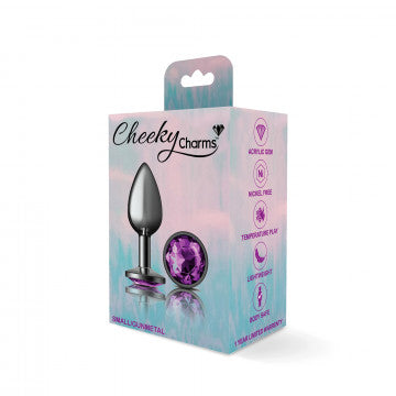 Plug Anal de Metal Oscuro - Morado - Cheeky Charms