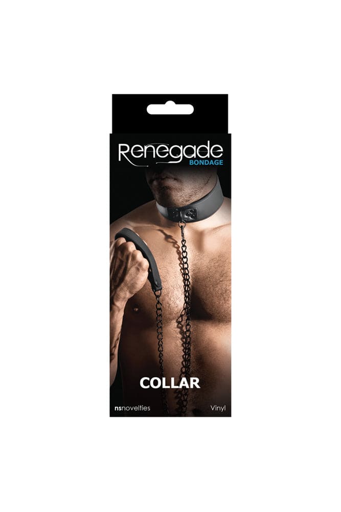 Conjunto de Collar y Correa Negro - Renegade Bondage