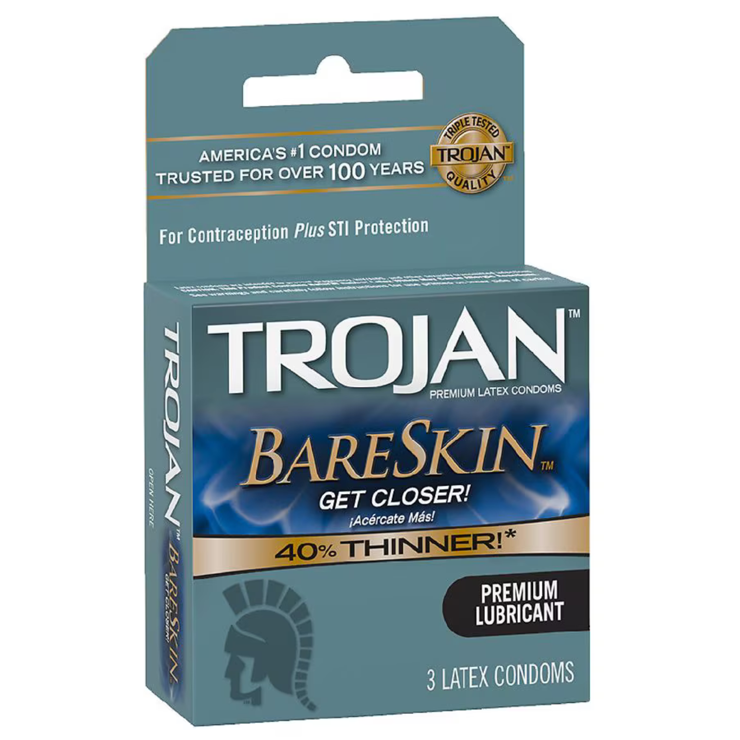 Condón Trojan Bareskin Sensibilidad Lubricados - 3 Pack