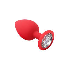 Plug Anal de Silicona Rojo - Diamante