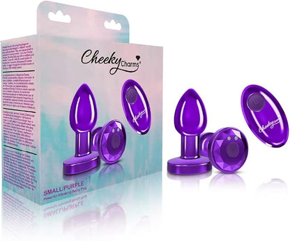 Plug de Metal Vibrador con Control Remoto Purpura - Cheeky Charms