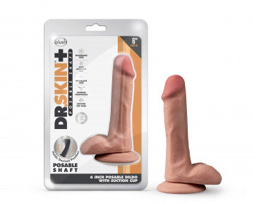 Dildo con Bolas Realista de 6" Mocha - DR.SKIN