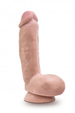 Dildo Grueso con Bolas Apretables Vainilla 8