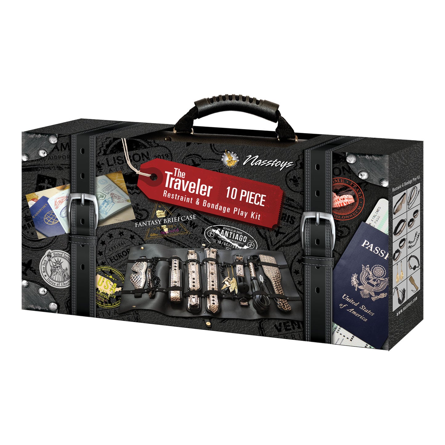 Kit de Juego de Bondage y BDSM de 10 piezas - The Traveler