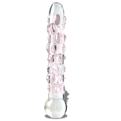 Dildo de Vidrio N.º 7 - Transparente / Rosa