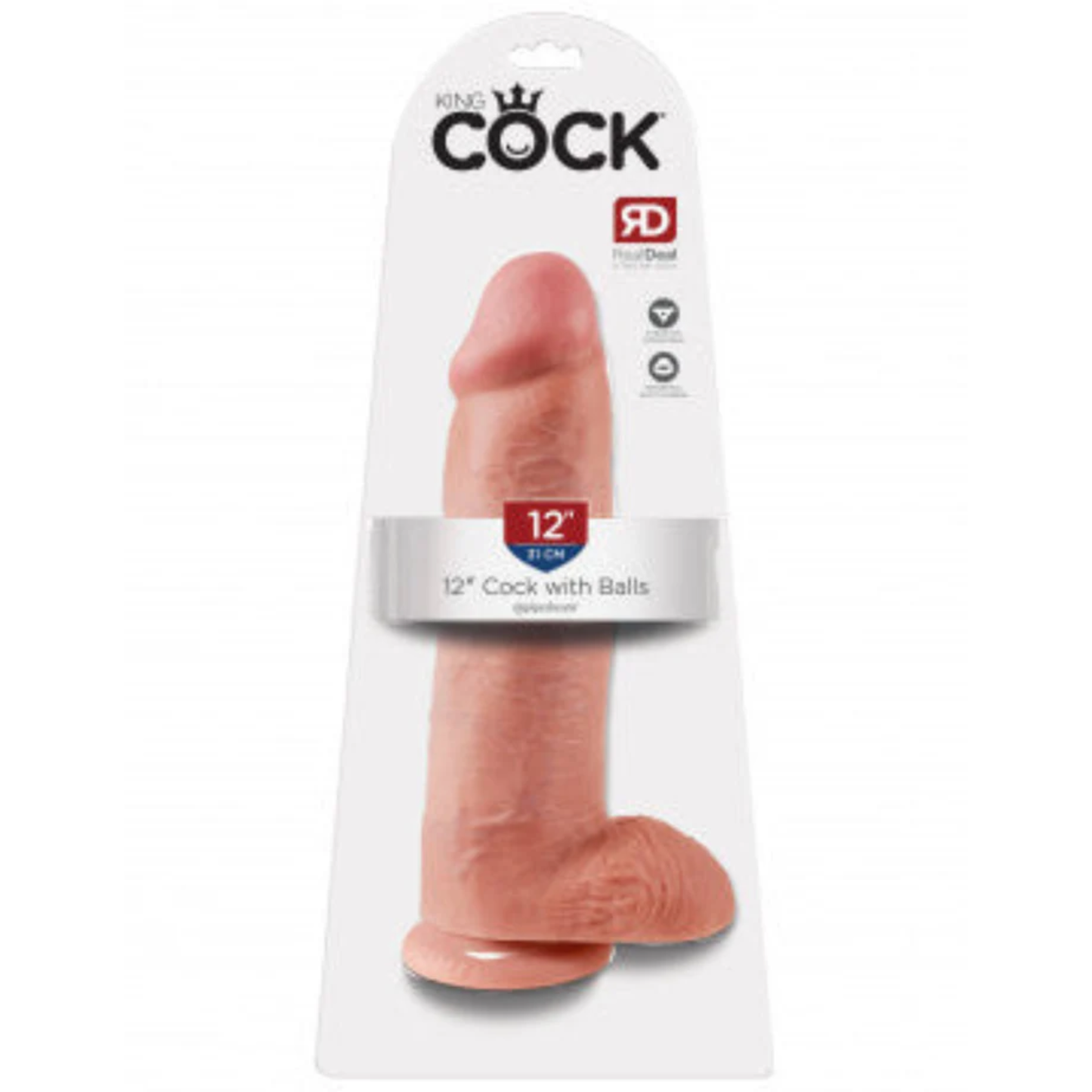 King Cock Dildo De 12” Con Bolas - Carne Vainilla