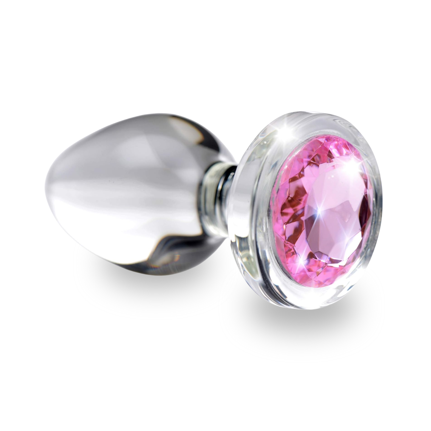 Plug Anal de Vidrio con Gema Rosa – Medium