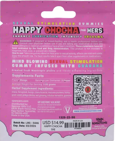 Gomitas Estimuladoras Sexuales Happy Chocha - 2 Pack