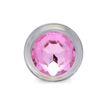 Plug Anal de Vidrio con Gema Rosa – Medium