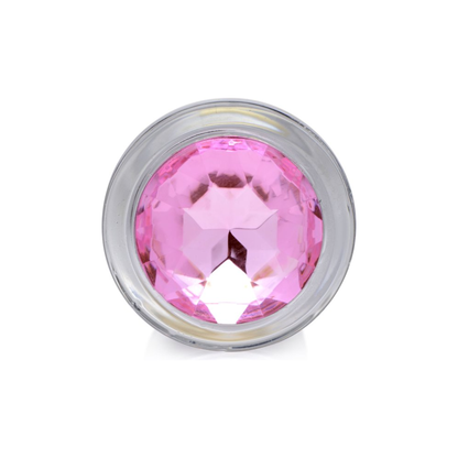 Plug Anal de Vidrio con Gema Rosa – Medium