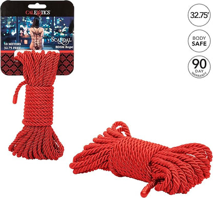 Soga o Cuerda Roja de 32,75 pies/10 m - BDSM Scandal