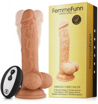 Dildo Turbo Baller inalámbrico - Crema