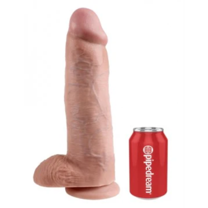 King Cock Dildo De 12” Con Bolas - Carne Vainilla
