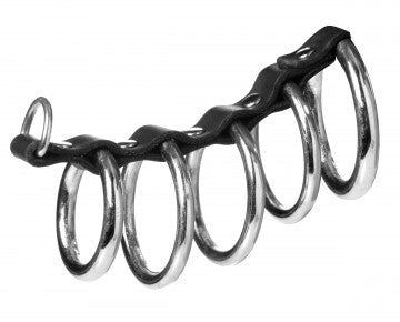 Jaula de Castidad Masculina con 5 Anillos