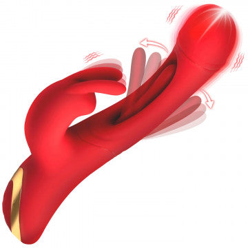 Vibrador de Silicona Rabbit Flick Flicking - Rojo