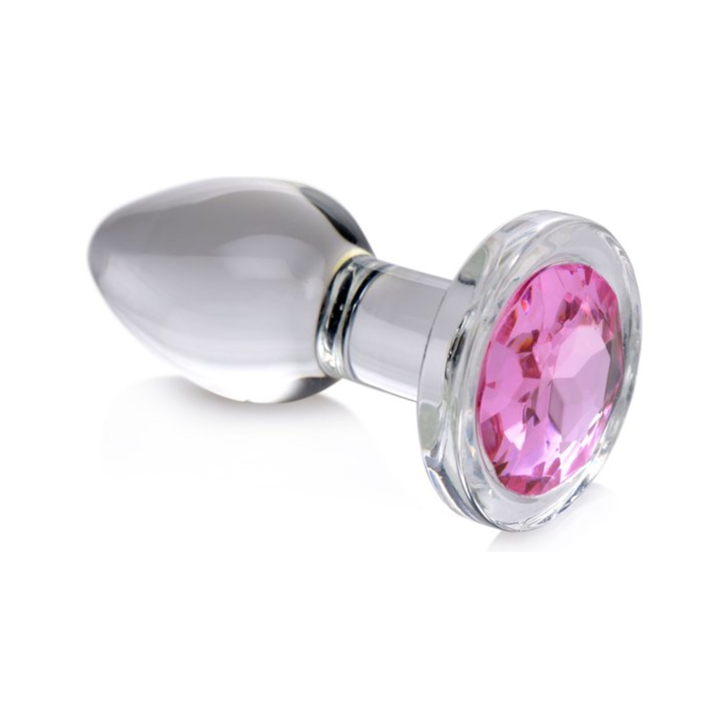 Plug Anal de Vidrio con Gema Rosa – Medium