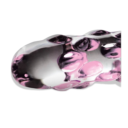 Dildo de Vidrio N.º 7 - Transparente / Rosa