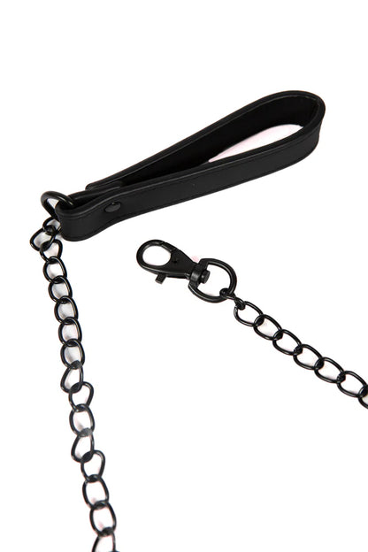 Conjunto de Collar y Correa Negro - Renegade Bondage