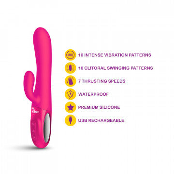 Conejito Vibrador con Estimulador - Hypnotic - Rosa Intenso