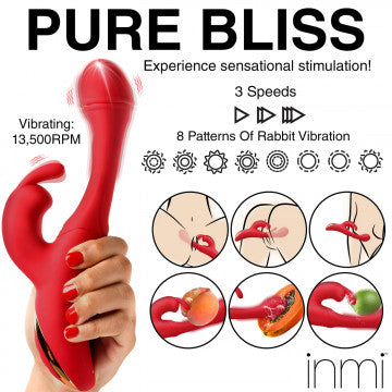 Vibrador de Silicona Rabbit Flick Flicking - Rojo