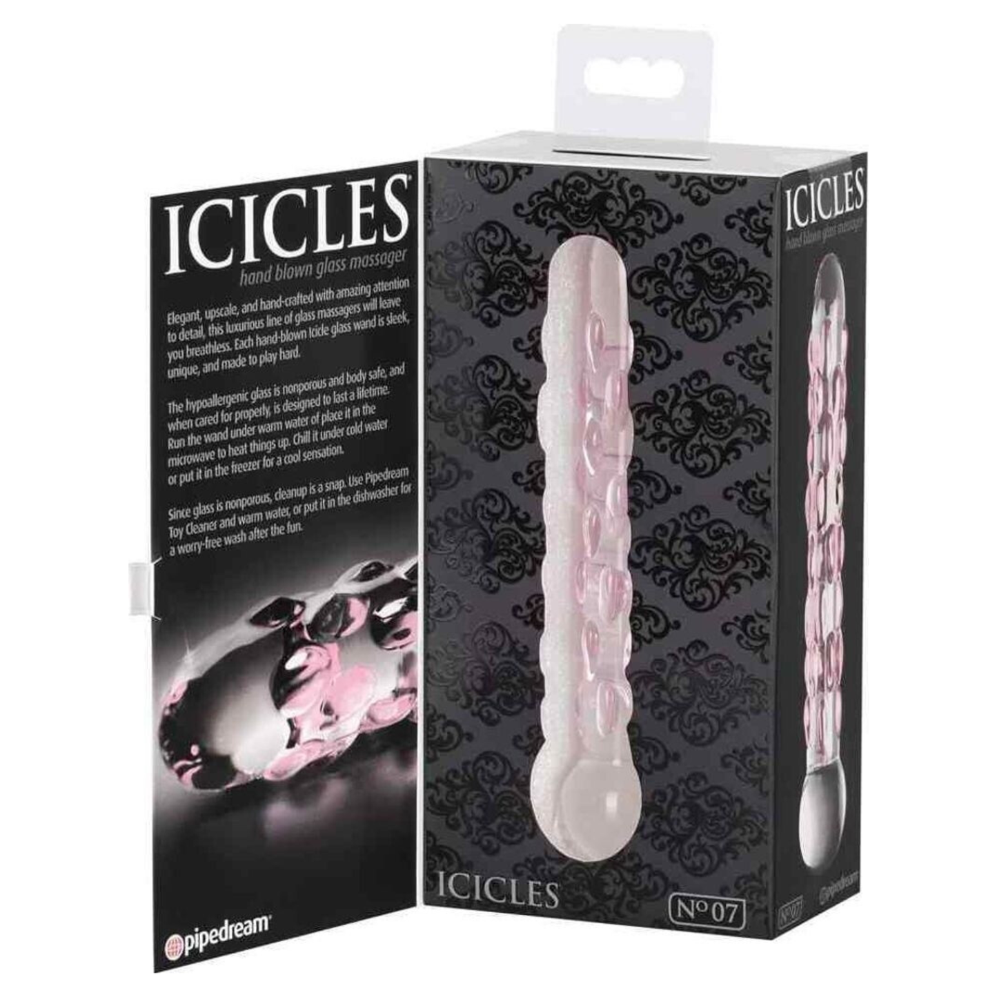 Dildo de Vidrio N.º 7 - Transparente / Rosa