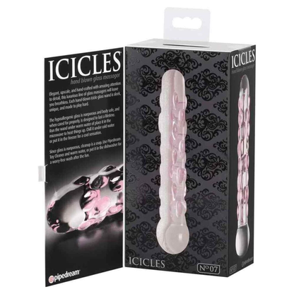 Dildo de Vidrio N.º 7 - Transparente / Rosa