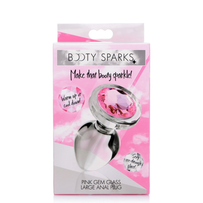 Plug Anal de Vidrio con Gema Rosa – Medium