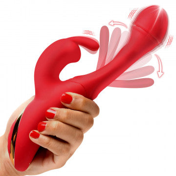 Vibrador de Silicona Rabbit Flick Flicking - Rojo