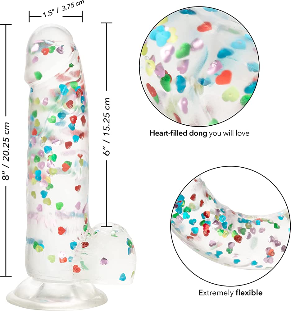Dildo Naughty Bits® I Love Dick™ Heart-filled Dong