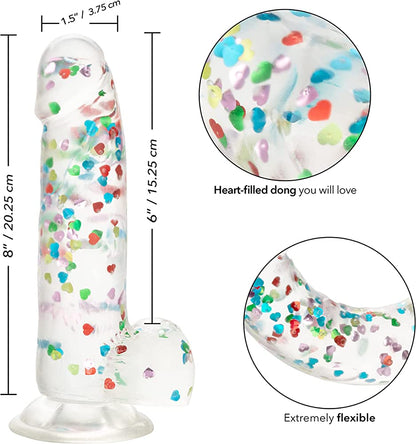 Dildo Naughty Bits® I Love Dick™ Heart-filled Dong