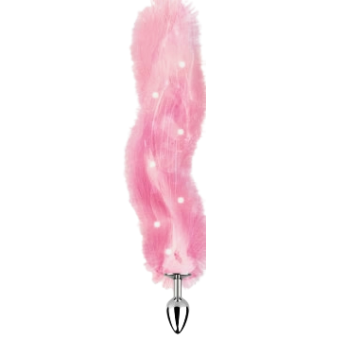 Plug Anal Cola de Zorrrita de piel Sintética Iluminado - Rosa