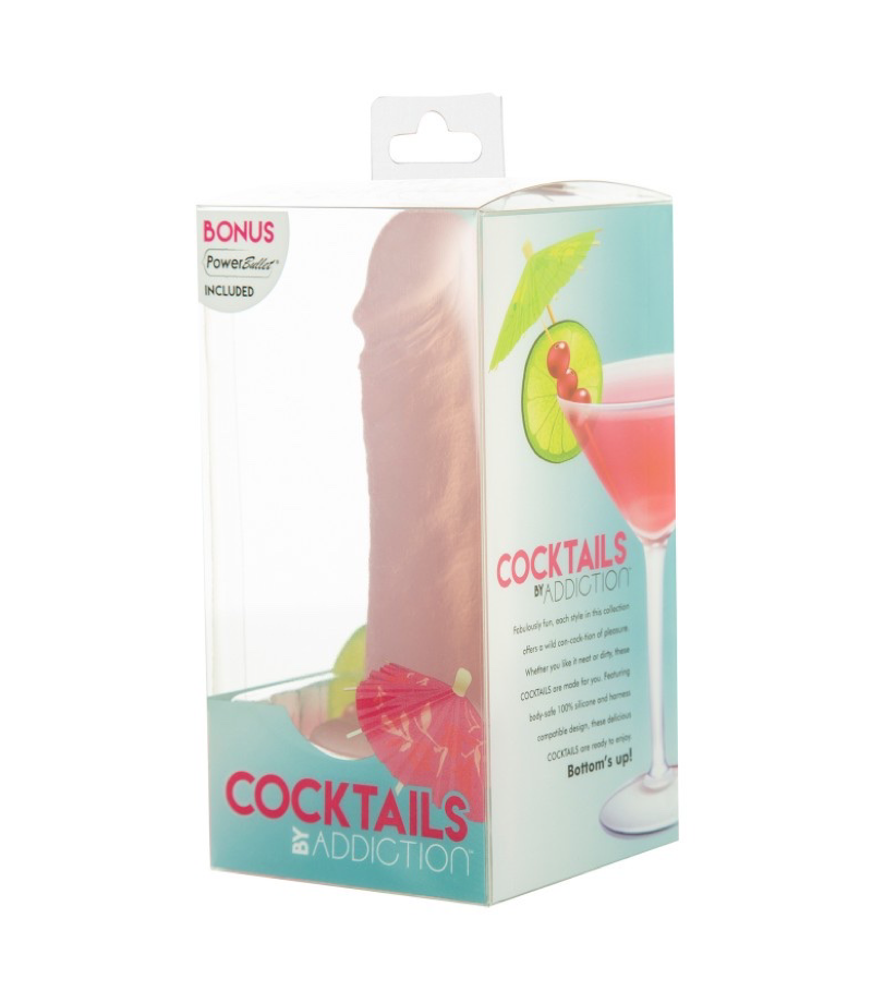 Cócteles de adicción Consolador de silicona vibrante de 5,5 pulgadas - Peach Bellini