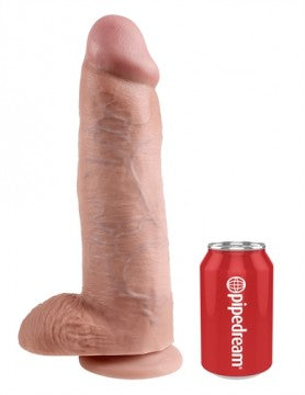 King Cock Dildo De 12” Con Bolas - Carne Vainilla