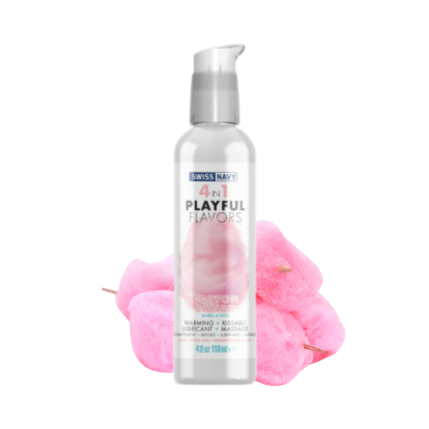 Lubricante 4-en-1 Sabor de Algodón de Azúcar - 4oz