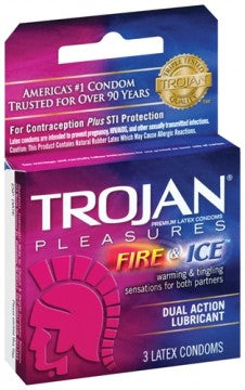 Condones Trojan Doble Acción Fuego y Hielo - 3 Pack